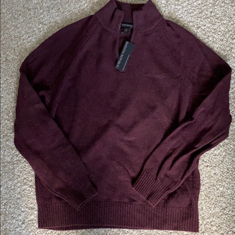 Banana Republic Merino Blend Quarter Zip Sweater
